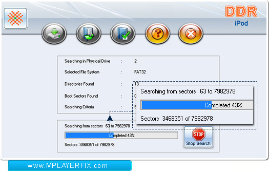 Searching in Physical Drive Data Doctor Recovery (DDR) iPod