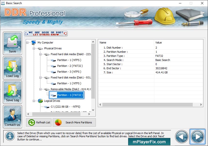 Logical Drives Data Doctor Recovery (DDR) Professional